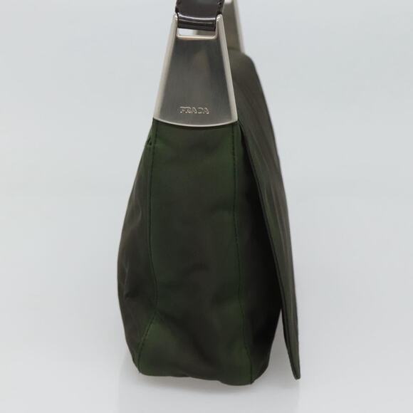 PRADA Shoulder Bag Nylon Khaki Silver - Picture 4 of 12